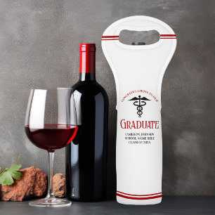 Red Black Medical School Custom Graduation Gift Wine Bag