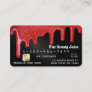 Red Black Metallic Thick Glitter Drips Credit Business Card