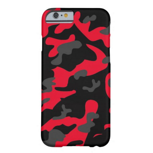 Red black military camouflage textures barely there iPhone 6 case