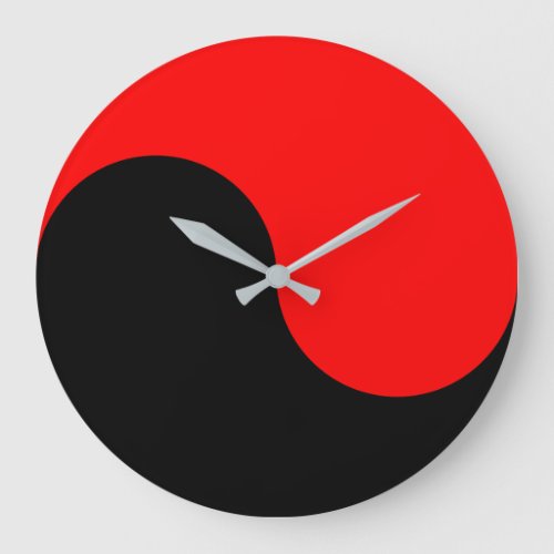 Red  Black Minimalism Large Clock