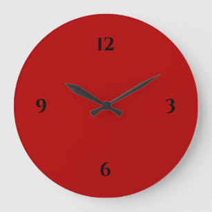 Red & Black Minimalist Large Clock