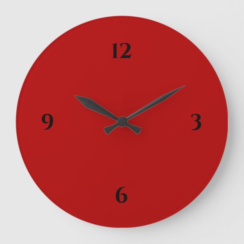 Red  Black Minimalist Large Clock