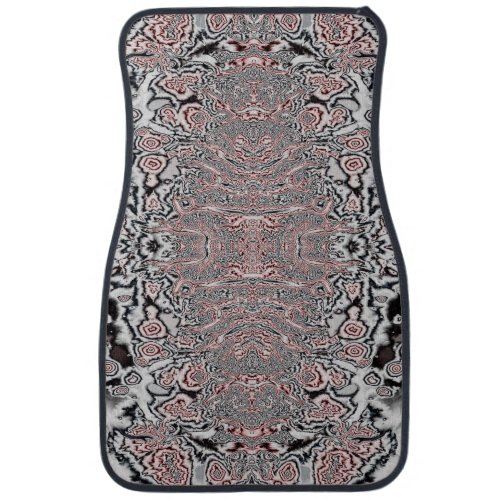 Red  Black Modern Abstract Topographic Oregon Map Car Floor Mat