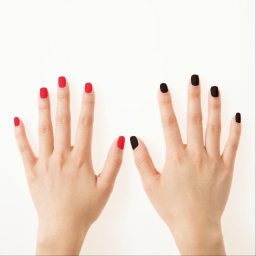 Red Black Modern Fun Minx Nail Art