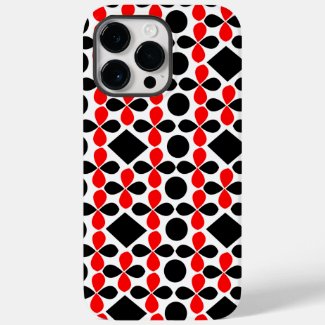 Red Black Modern Geometric Pattern Chic Trendy 