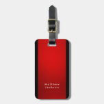 Red Black Modern Plain Professional Luggage Tag at Zazzle