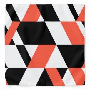 Red-black, modern, trendy, urban geometric design bandana
