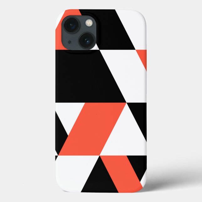 Red-black, modern, trendy, urban geometric design Case-Mate iPhone case (Back)