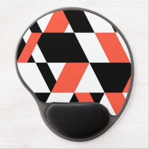 Red-black, modern, trendy, urban geometric design gel mouse pad