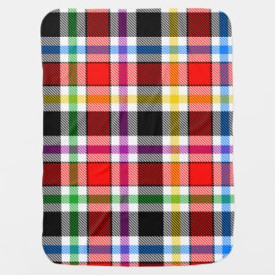 Red Black Multicolour Flannel Plaid Tartan Design Baby Blanket