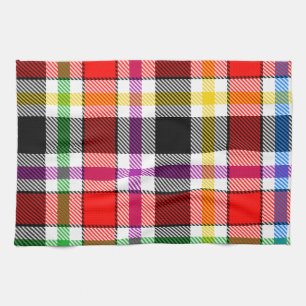 Red Black Multicolour Flannel Plaid Tartan Design Kitchen Towel