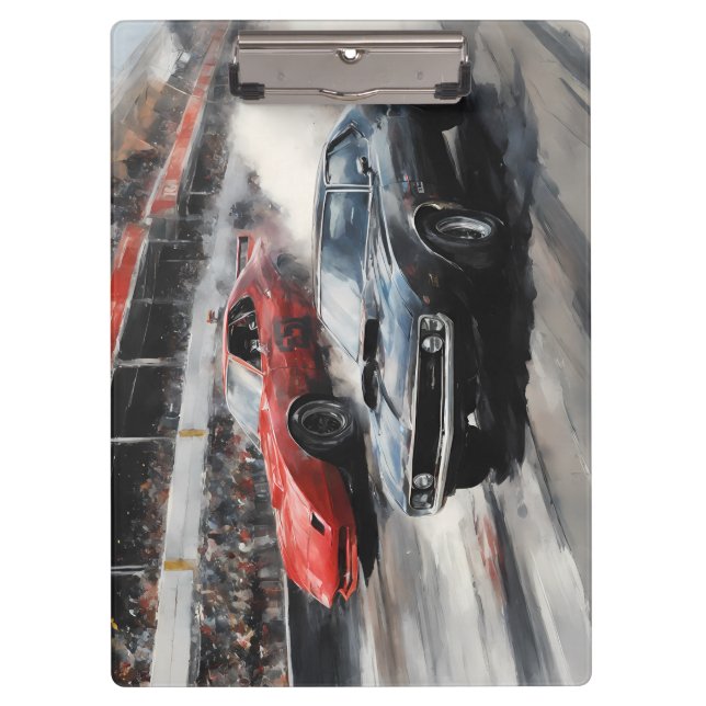Red & Black Muscle cars  Clipboard (Front)