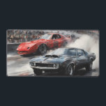 Red & Black Muscle cars  Desk Mat<br><div class="desc">Experience the raw power of classic muscle cars with this high-octane collection, perfect for car enthusiasts and drag racing fans. Featuring vibrant, atmospheric artwork of vintage cars tearing up the track, each image captures the adrenaline and intensity of a race in full motion. Ideal for adding a touch of speed...</div>