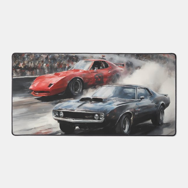 Red & Black Muscle cars  Desk Mat (Front)