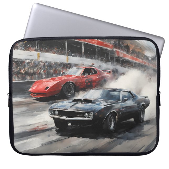 Red & Black Muscle cars  Laptop Sleeve (Front)