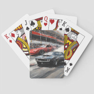 Red & Black Muscle cars Poker Cards