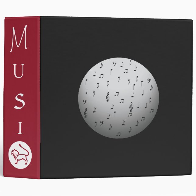 Red Black Music Note> Book Binder (Front/Spine)