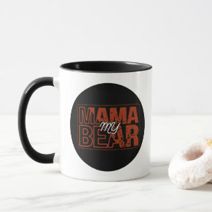 Red Black My Retro bear-mom Design Mug