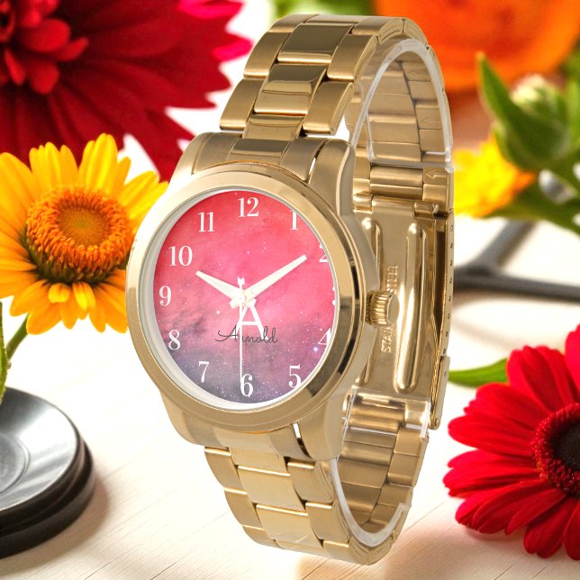 Red Black Name Monogram Watch (Creator Uploaded)