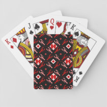 Red &amp; Black Nautical Monogram &amp; Lobster Sea Life Playing Cards