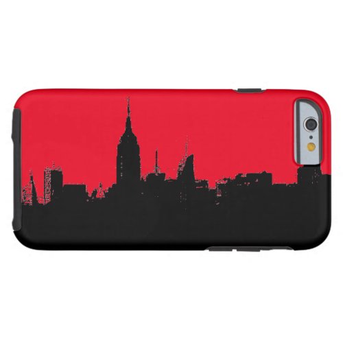 Red Black New York City Skyline Silhouette Tough iPhone 6 Case