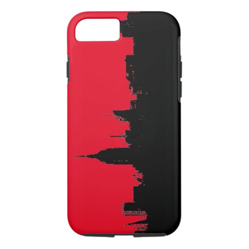 Red Black New York City Skyline Silhouette iPhone 87 Case