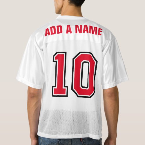 Red  Black Number 10 mens football jersey