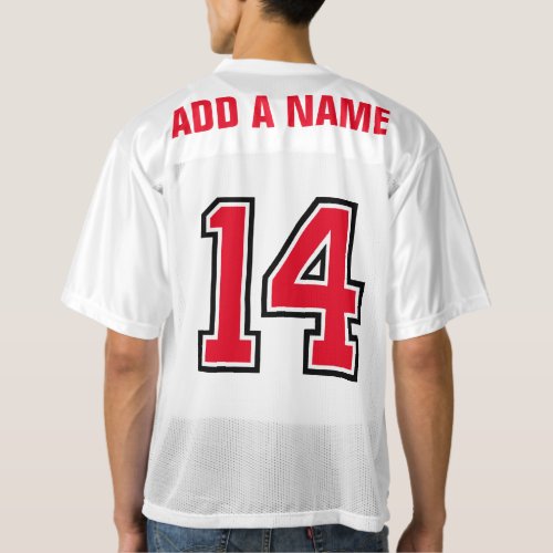 Red  Black Number 14 mens football jersey