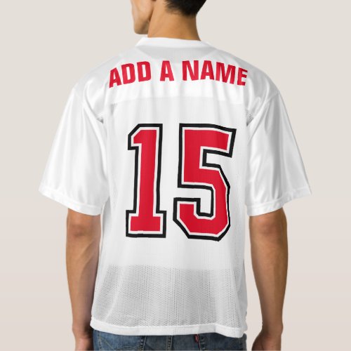 Red  Black Number 15 mens football jersey