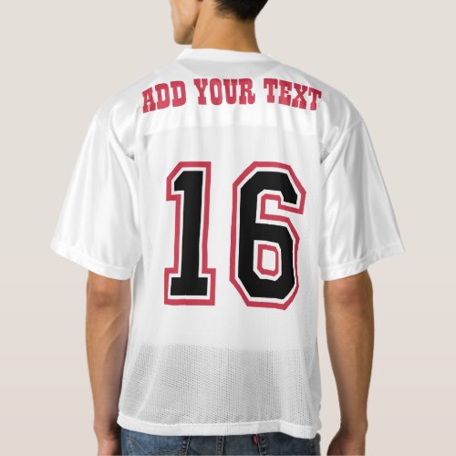 Red  Black Number 16 mens football jersey