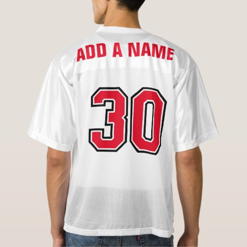 Red   Black Number 30 mens football jersey