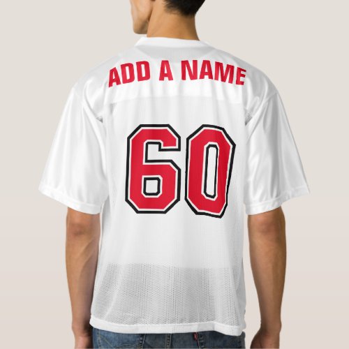 Red  Black Number 60 mens football jersey