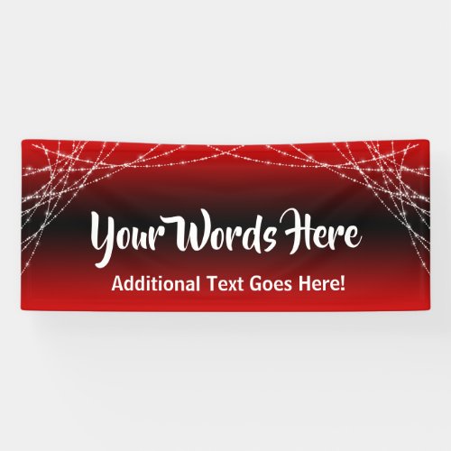 Red  Black Ombre Light Strings Add Your Own Text Banner