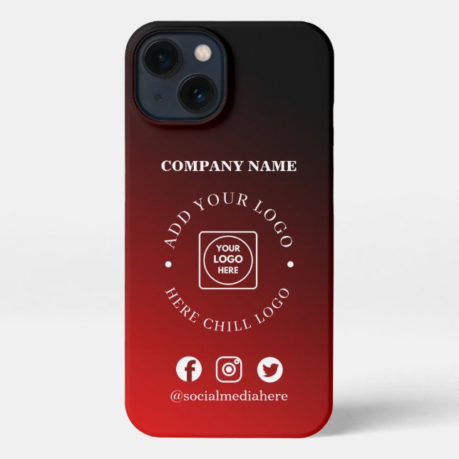 Red Black Ombre Logo Social Media iphone case (Back)