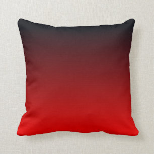 Red Black Ombre Throw Pillow