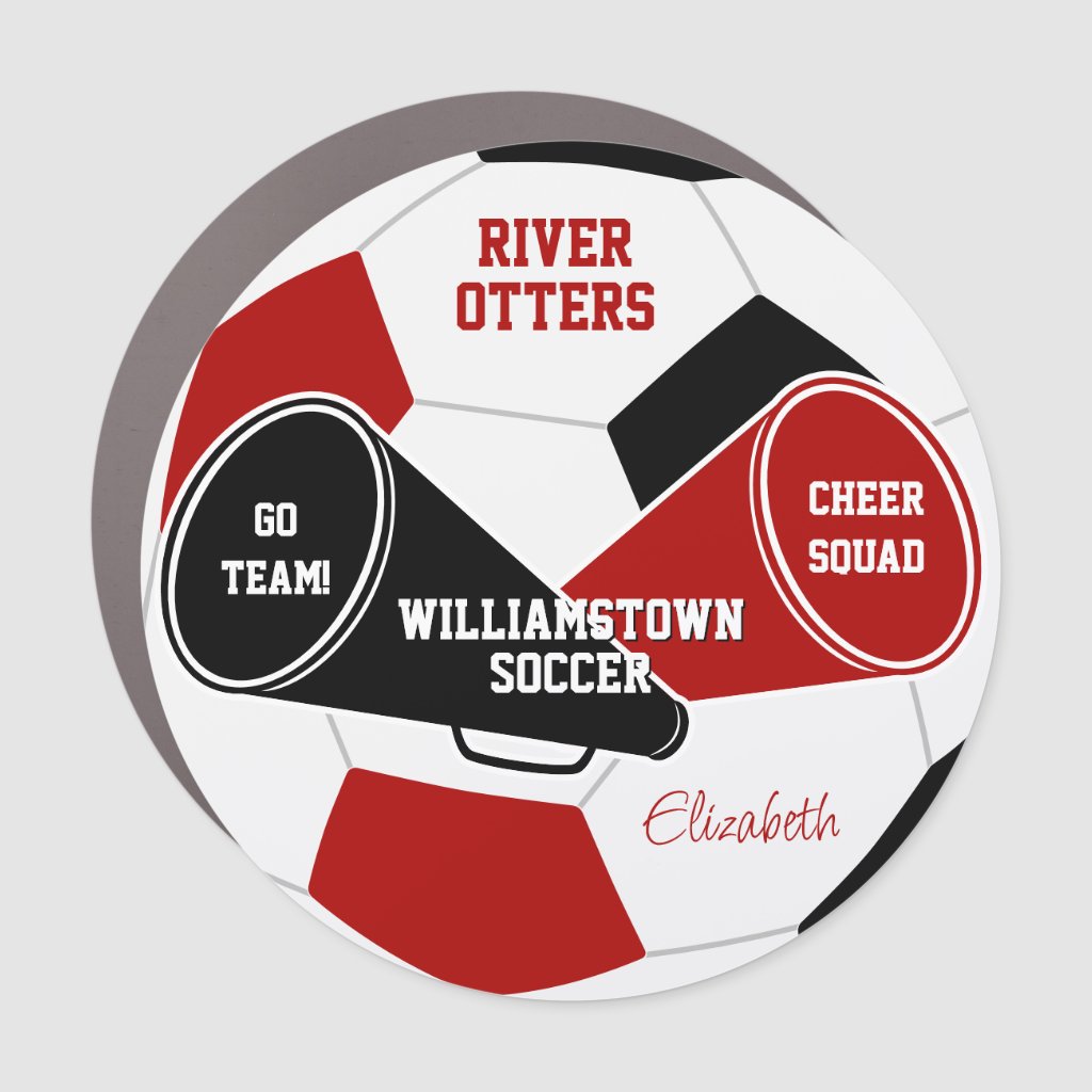 red black or ANY colors soccer cheer squad locker magnet