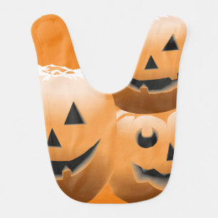 red black orange pumpkins halloween baby bib