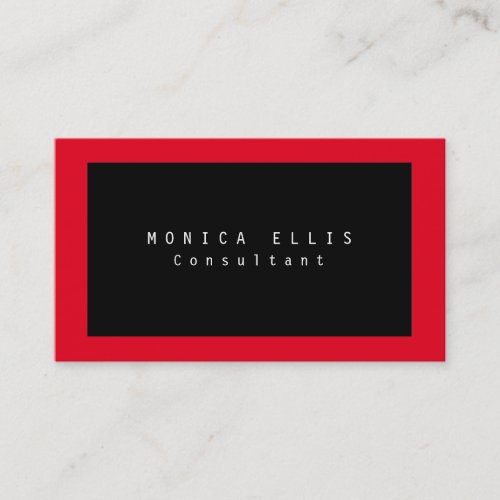 Red Black Original Plain Professional Business Card