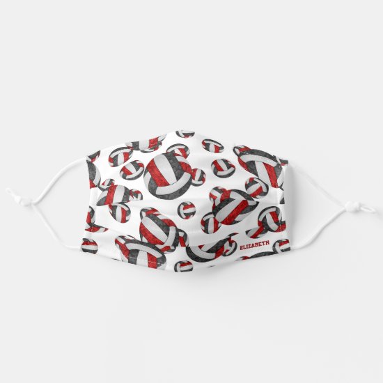 red black + other team colors volleyballs pattern cloth face mask