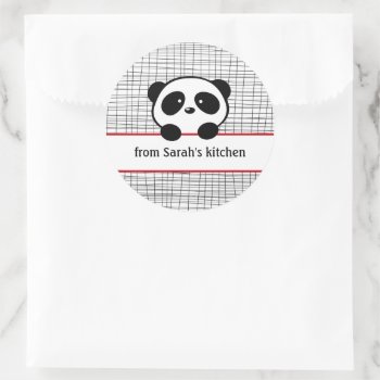 Red Black Panda From The Kitchen Baking Stickers by whimsydesigns at Zazzle
