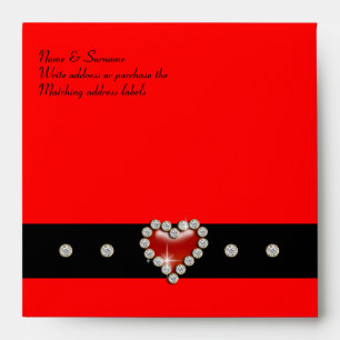 Red black party personalize envelope