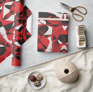 RED BLACK PATTEREN WRAPING PAPER