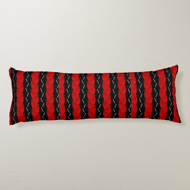 red black pattern fashion trend body pillow (Back)