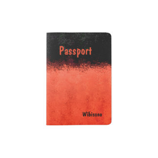Red Black Pattern Passport Holder