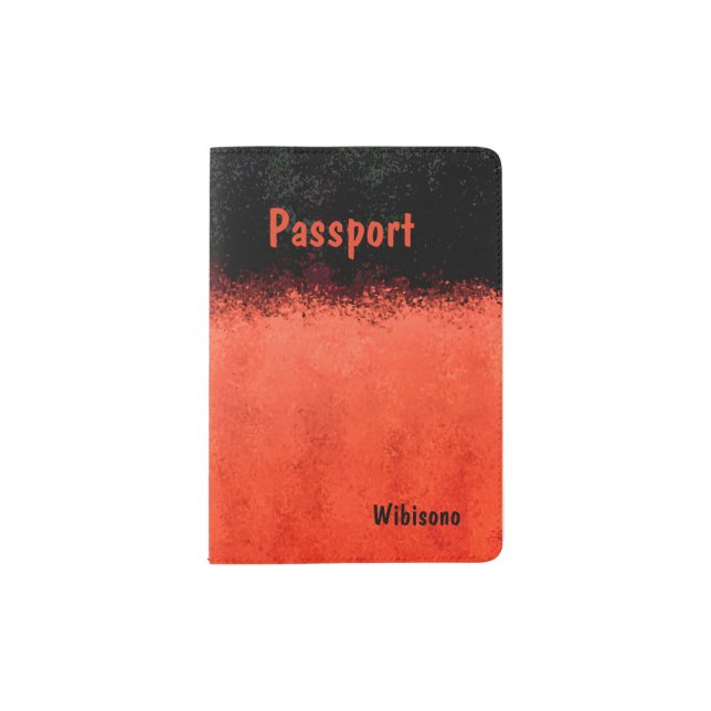 Red Black Pattern Passport Holder (Front)