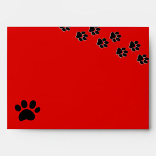 Red/Black Paw Print - Envelope
