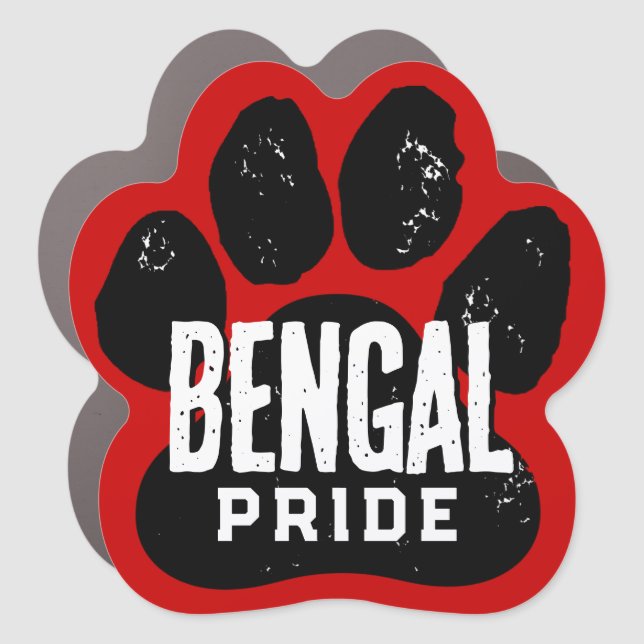 Red & Black Pawprint Pride Car Magnet (Front)
