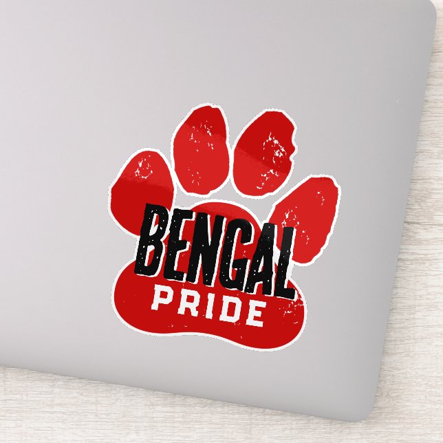Red & Black Pawprint Pride Sticker (Detail)