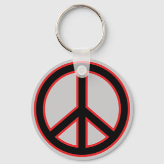 Red & Black Peace Symbol Keychain