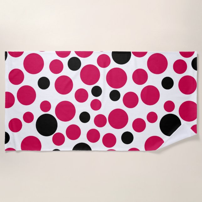 red black peas retro on white background beach towel (Front)